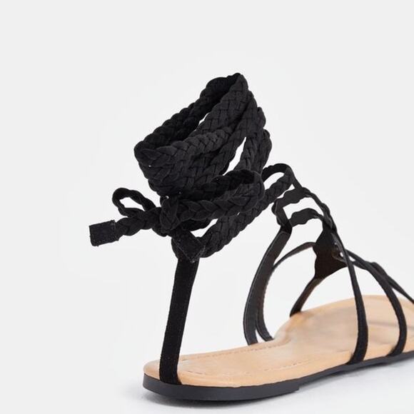 NIB JustFab Olympia Flat Sandal in Black - 8.5 - Picture 7 of 9